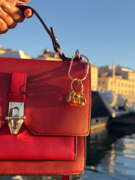 Travelory porte-clés souvenir de voyage avec charm drapeau personnalisé 